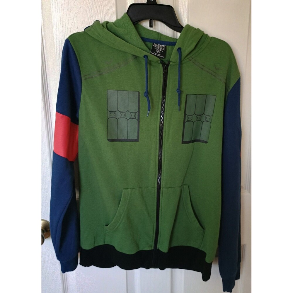 Naruto Shippuden Hoodie Hot Topic Green Long Sleeve Cosplay Full Zip Medium